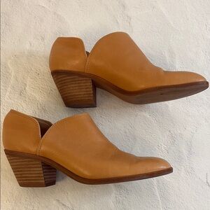 Madewell Tan Leather Slip-On Booties